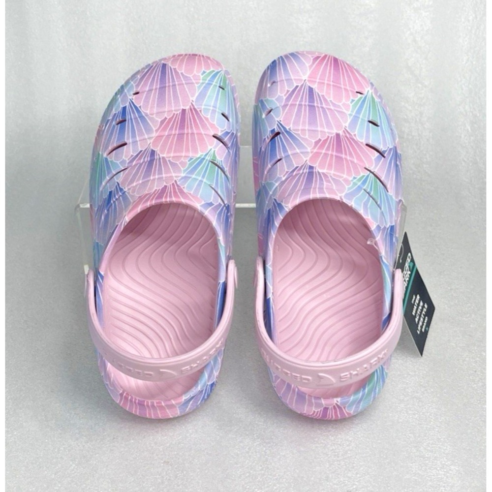 Rugged Shark Eva Shell Print Pink Clogs Slip on Sandals Girls Size 1 NEW - Picture 11 of 16